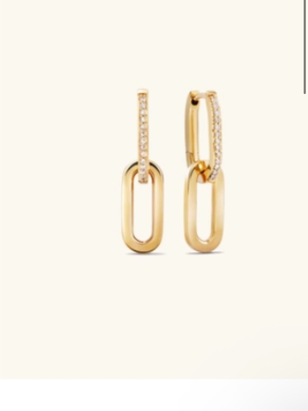 Mejuri Harris Diamond 14 k Gold Oval Link Huggie Earrings with genuine diamonds